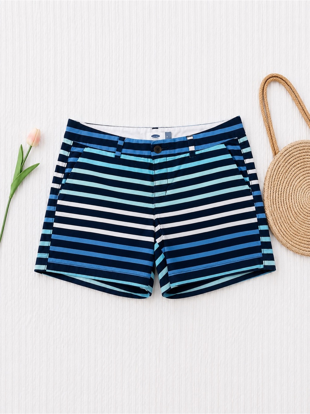 Old Navy Navy and Blue Striped Women’s Shorts